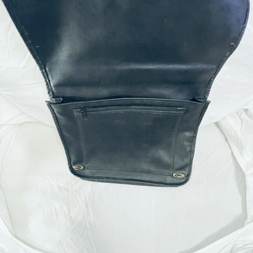 Vintage READ Lagazzi Trans Atlantic‎ Flight Messenger Bag Black Embroidered Dad